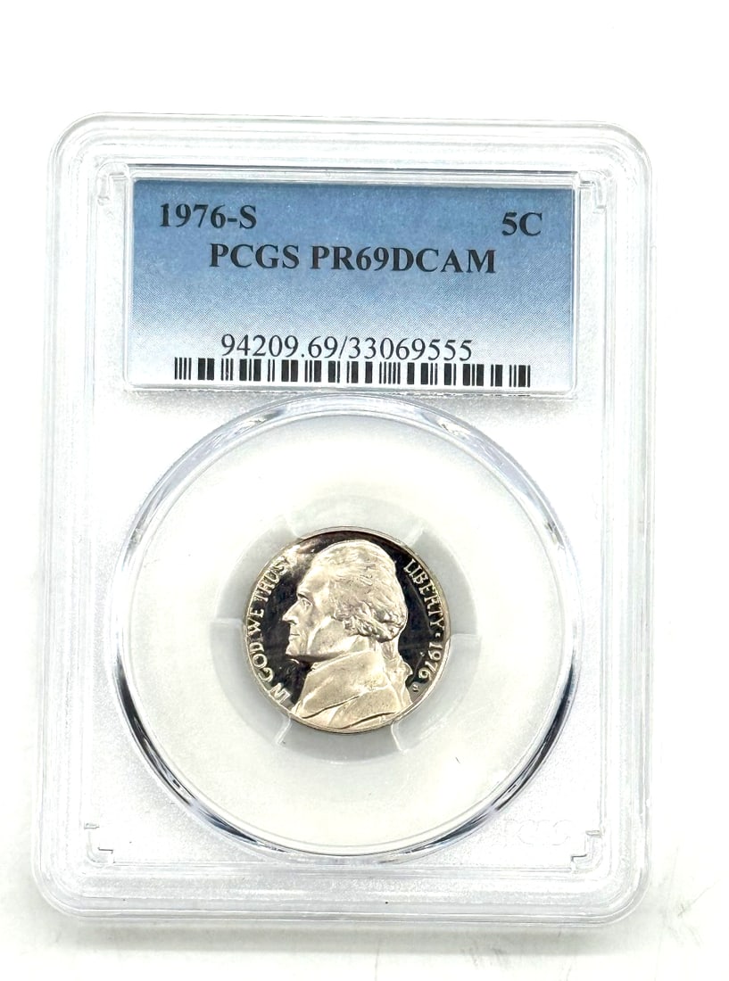 1976-S Jefferson Nickel - Proof, PR69 Deep Cameo (DCAM), graded by PCGS (1 of 2)