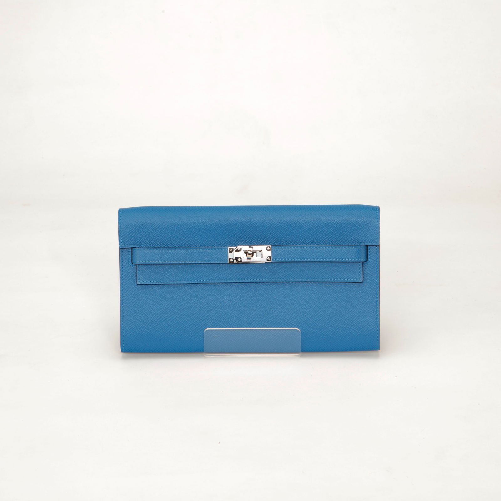 Hermès Kelly Long Wallet Epsom Leather – Blue Azur with Palladium Hardware (1 of 14)