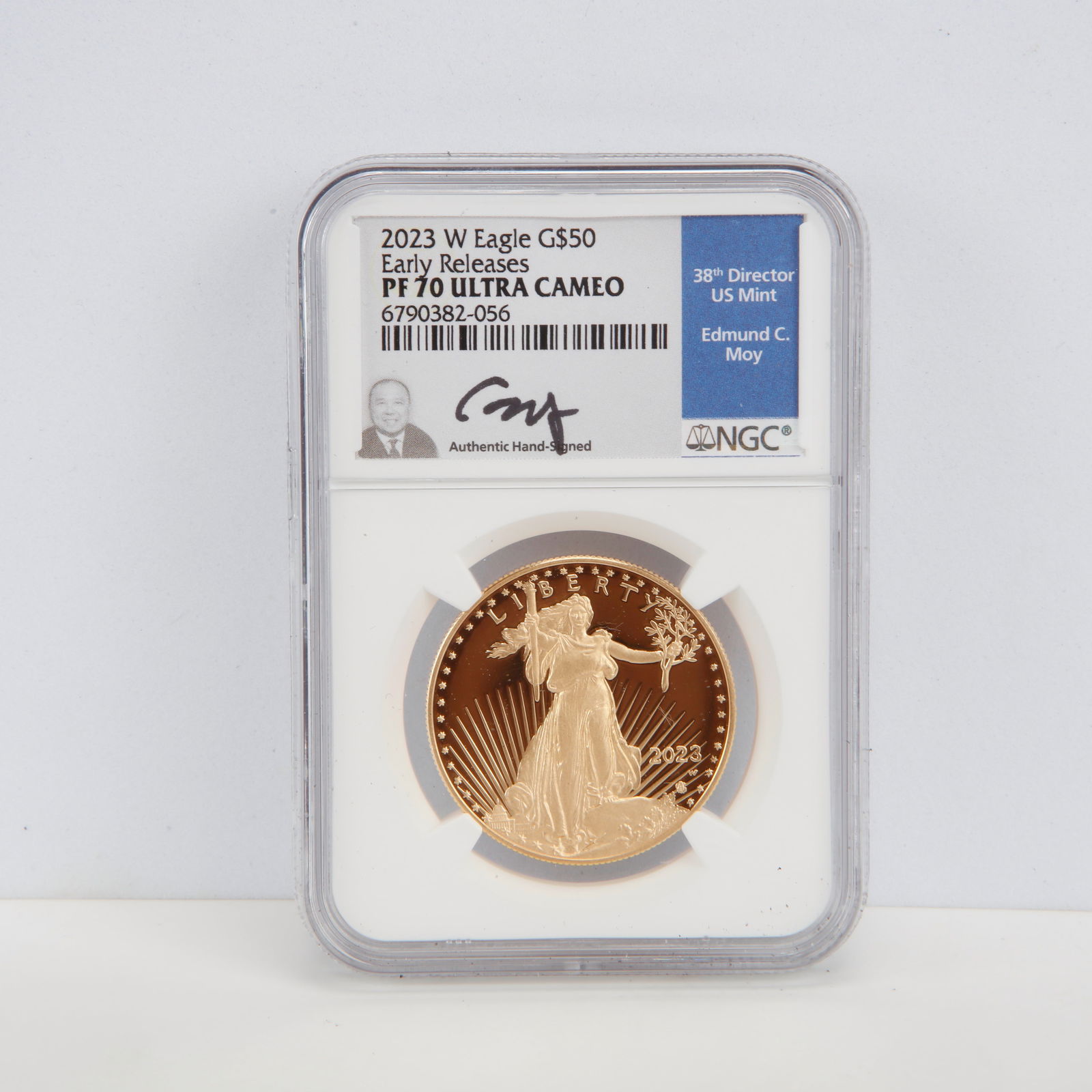 2023-W $50 American Gold Eagle – NGC PF70 Ultra Cameo – Early Releases – 1 oz Gold – Edmund: Offered here is a 2023-W $50 American Gold Eagle Proof, struck at the West Point Mint and graded a perfect PF70 Ultra Cameo by NGC. This coin contains 1 full troy ounce of .9167 fine gold (22K) and re