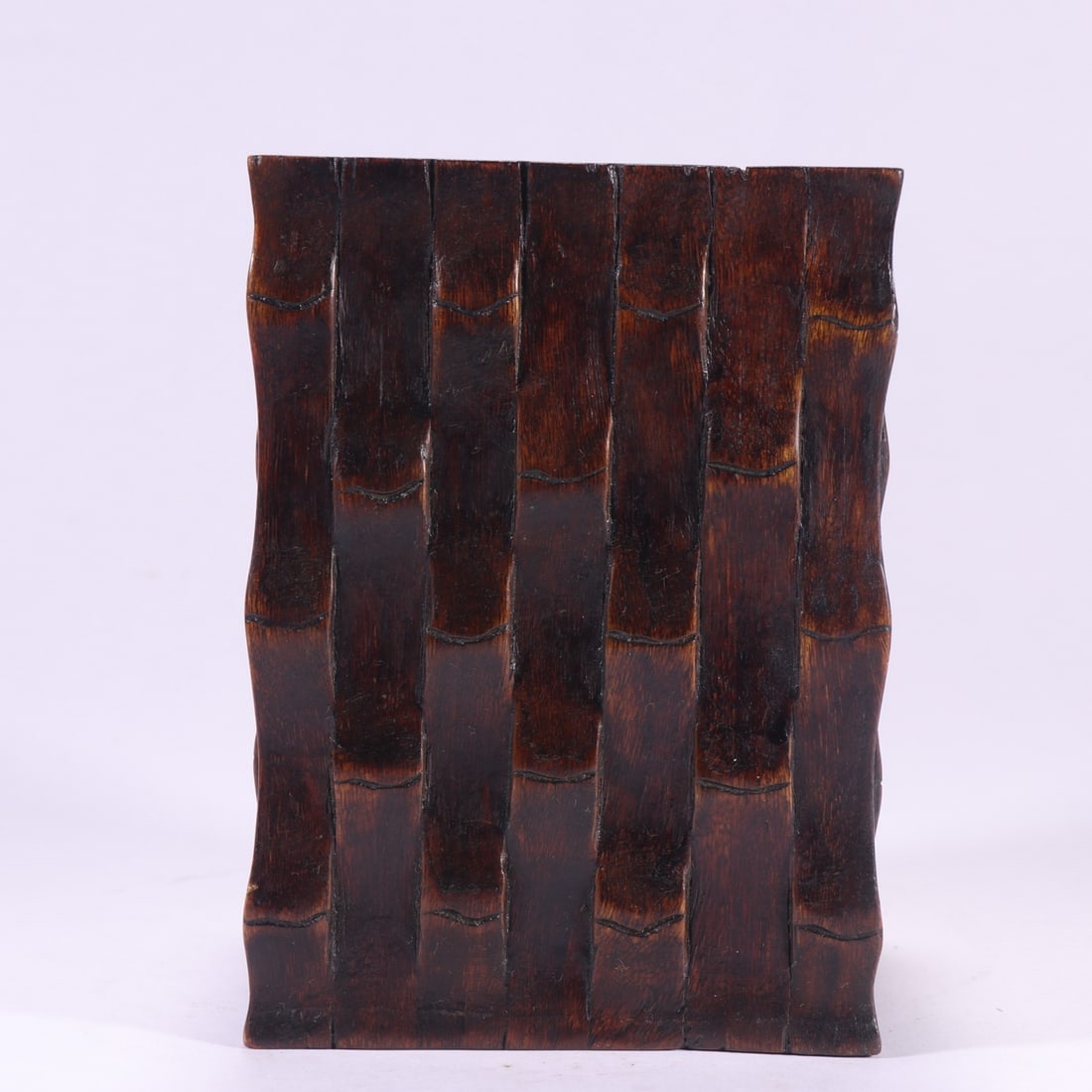 A late Qing agarwood carved bamboo pattern square pen holder (1 of 9)