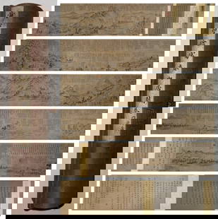 A handscroll of Huang Gongwang's Fuchun Mountain Residence: Huang Gongwang's handscroll of Fuchun Mountain Residence Size:780x36cm (The Dimensions Of All Batches Are Manually Measured.If You Need More Detailed Information, Please Contact Our Customer