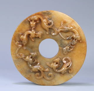 A piece of ancient jade dragon valley pattern: The ancient jade dragon valley is patterned Size:14.6x2cm W:557.7g (The Dimensions Of All Batches Are Manually Measured.If You Need More Detailed Information, Please Contact Our Customer Service Befor