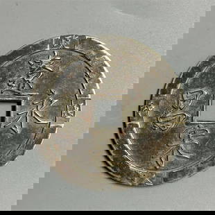 A piece of sterling silver Liao Song Yongchang: Sterling silver Liao Song Yongchang Size: D:6.4cm T:0.31cm W:65g (The Dimensions Of All Batches Are Manually Measured.If You Need More Detailed Information, Please Contact Our Customer Service Before