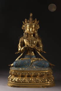 A Qing Dynasty bronze cloisonné cloisonné enamel Maitreya Bodhisattva seated statue: Qing Dynasty Bronze cloisonné cloisonné enamel Maitreya Bodhisattva seated statue [style] Great Qing Dynasty Qianlong year Jingzao [detail] Maitreya is translated as "Cishi". In the Buddhist world,