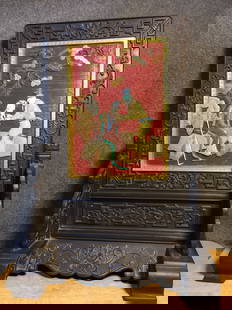 A piece of rosewood inlaid interstitial screen from the Qing Dynasty: Qing Dynasty rosewood treasure mosaic interstitial Size: L:41cm W:22cm H:59cm W:4980g (The Dimensions Of All Batches Are Manually Measured.If You Need More Detailed Information, Please Contact Our Cus
