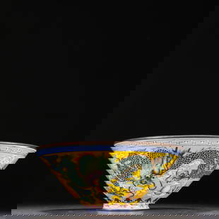 A Qing Dynasty copper tire painting enamel dragon pattern hat bowl: Qing Dynasty copper tire painting enamel dragon pattern hat bowl Size: H:6.7cm W:15.5cm W:285.5g (The Dimensions Of All Batches Are Manually Measured.If You Need More Detailed Information, Please Cont