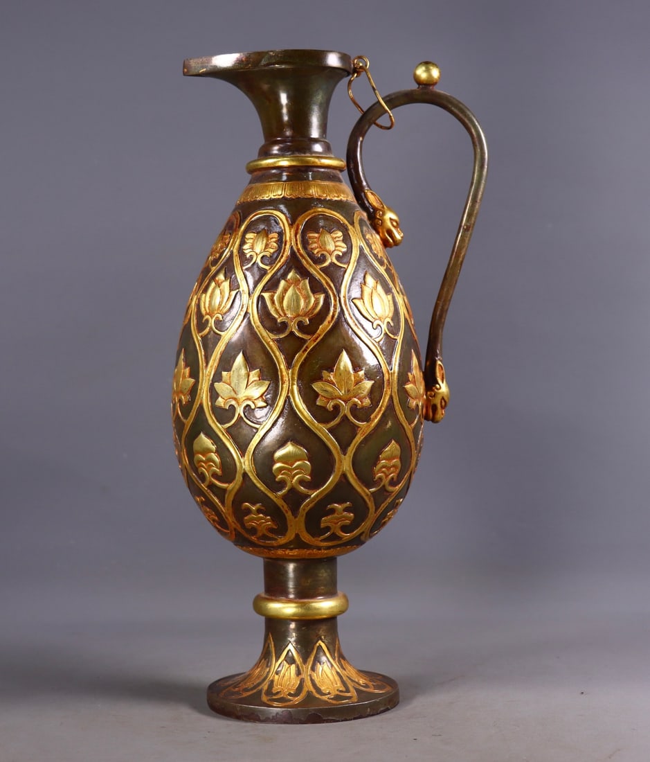 An Exquisite Gilt Bronze Flower Pattern Ewer (1 of 9)