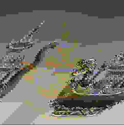 An Exquisite Cloisonne Seawater Pattern Figure Pattern Ornament