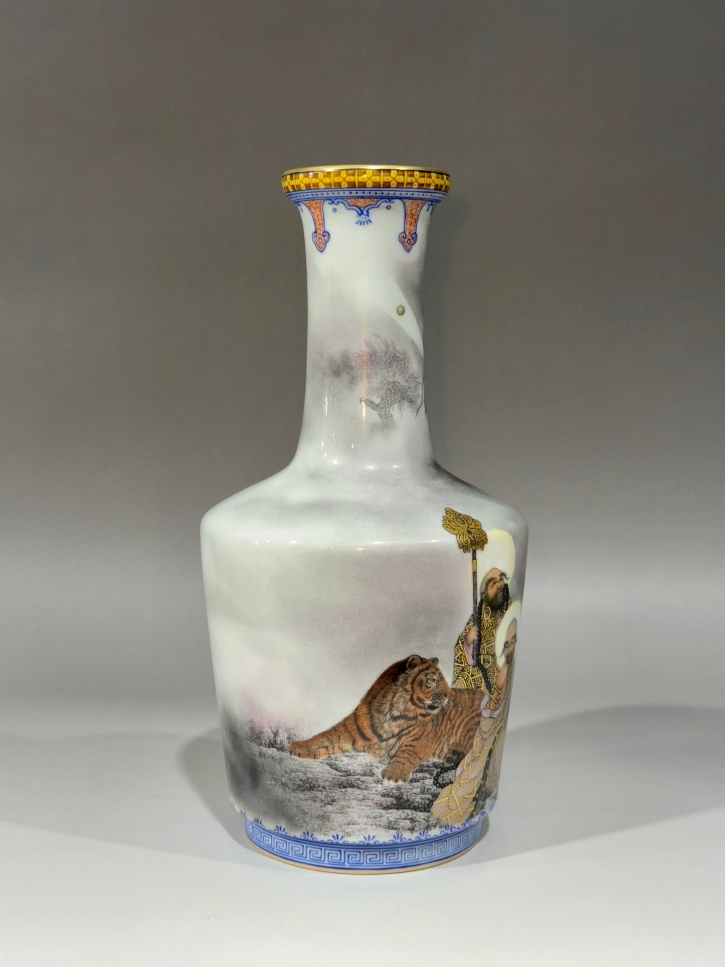 An Exquisite Ink Color Painted Gold Character and Story Pattern with poem Vase (1 of 8)