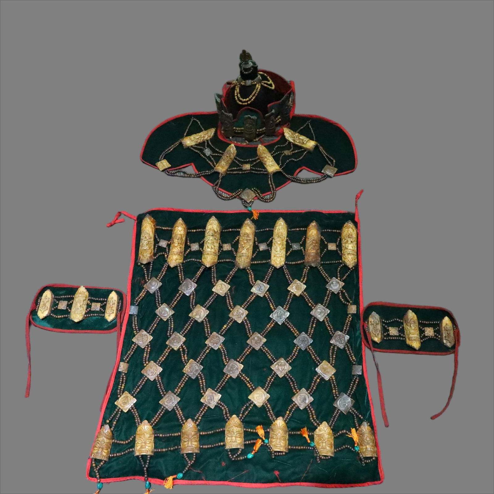 A set of Qing Dynasty Tibetan monks' protective vestments (1 of 18)