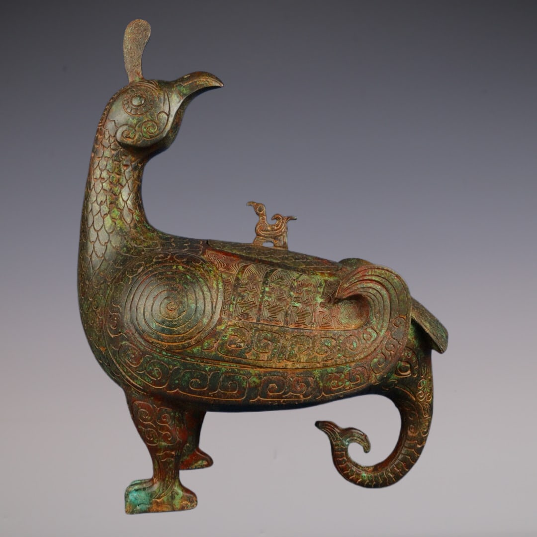 An Exquisite Bronze Bird-Shaped Censer (1 of 9)