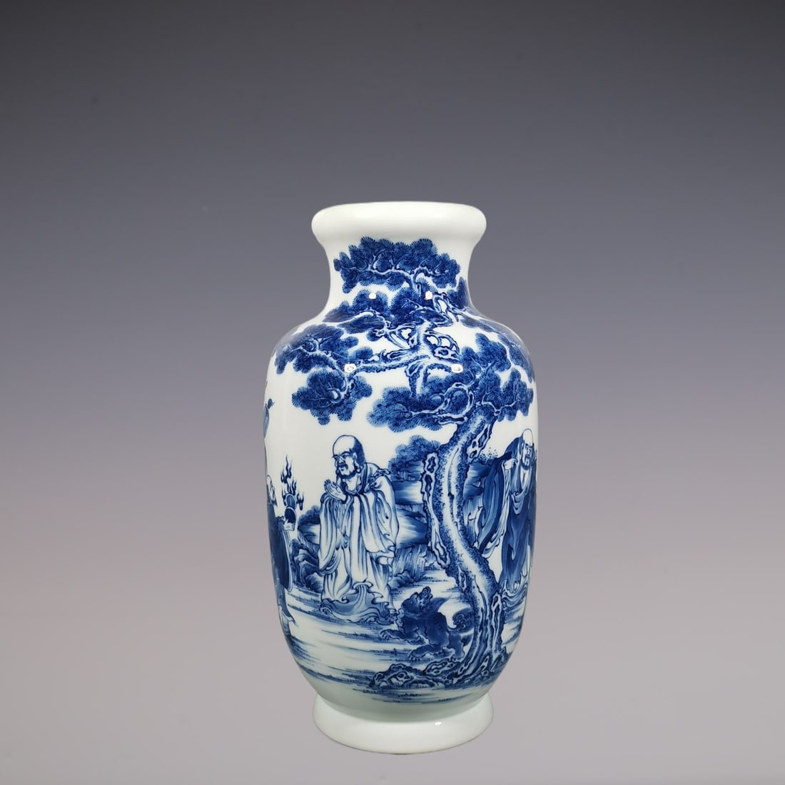 An Exquisite Blue and White Character and Story Pattern Vase (1 of 9)