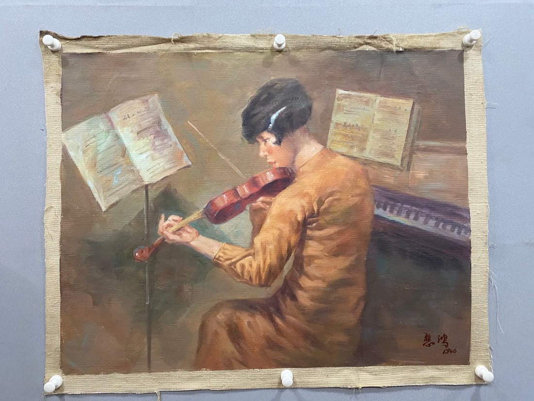 An oil painting by Xu Beihong: An oil painting by Xu Beihong SIZE: 85×70cm per sheet (The Dimensions Of All Batches Are Manually Measured.If You Need More Detailed Information, Please Contact Our Customer Service Before Bidding.)