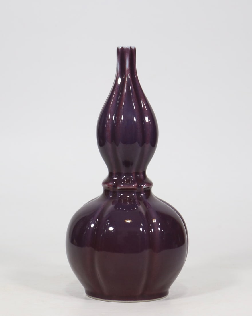 An Exquisite Purple Glazed Gourd-Shaped Vase (1 of 6)
