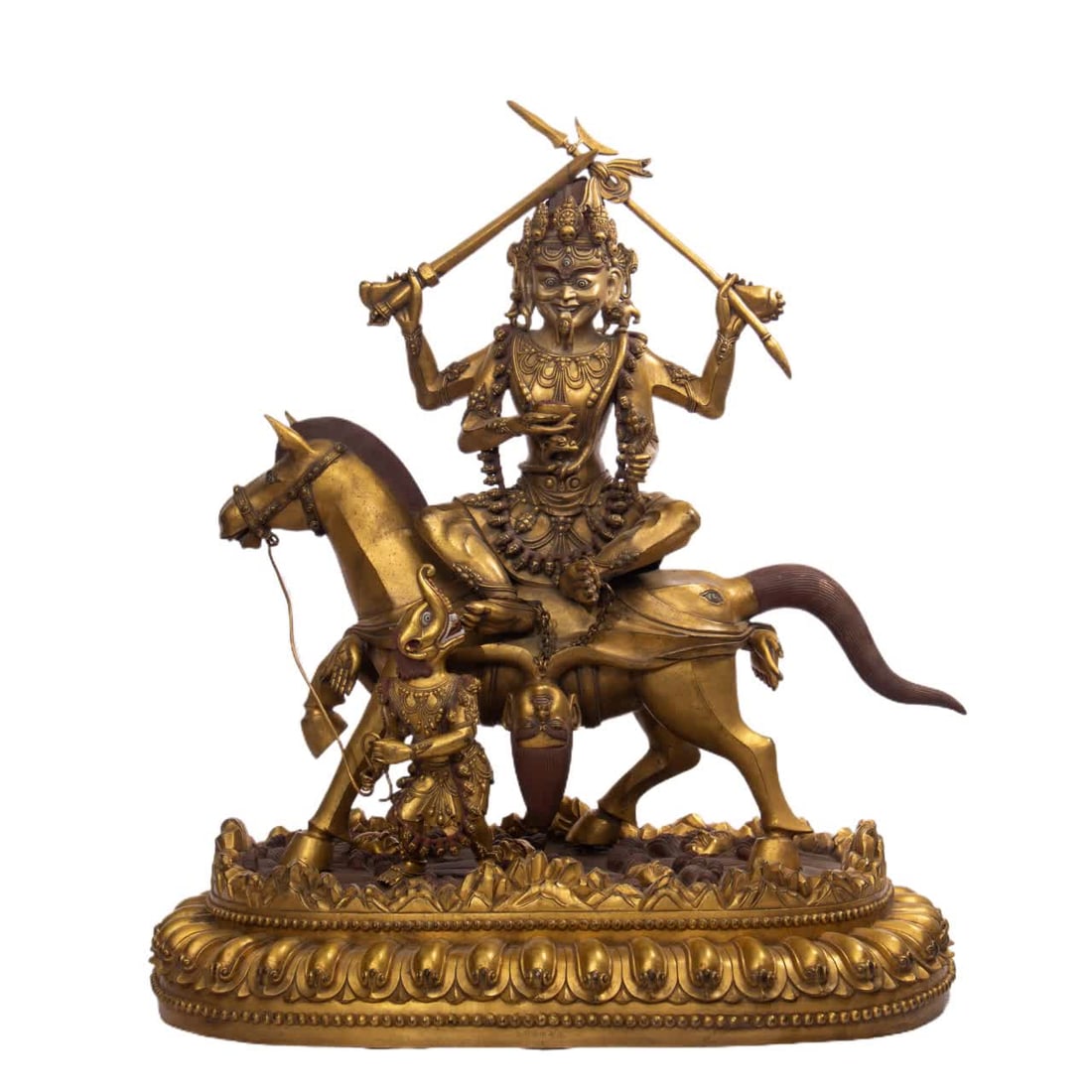 A bronze gilt Buddha statue of the Qing Dynasty: Qing Dynasty copper gilt Buddha statue SIZE: L:65cm W:42cm H:77cm (The Dimensions Of All Batches Are Manually Measured.If You Need More Detailed Information, Please Contact Our Customer Service Before