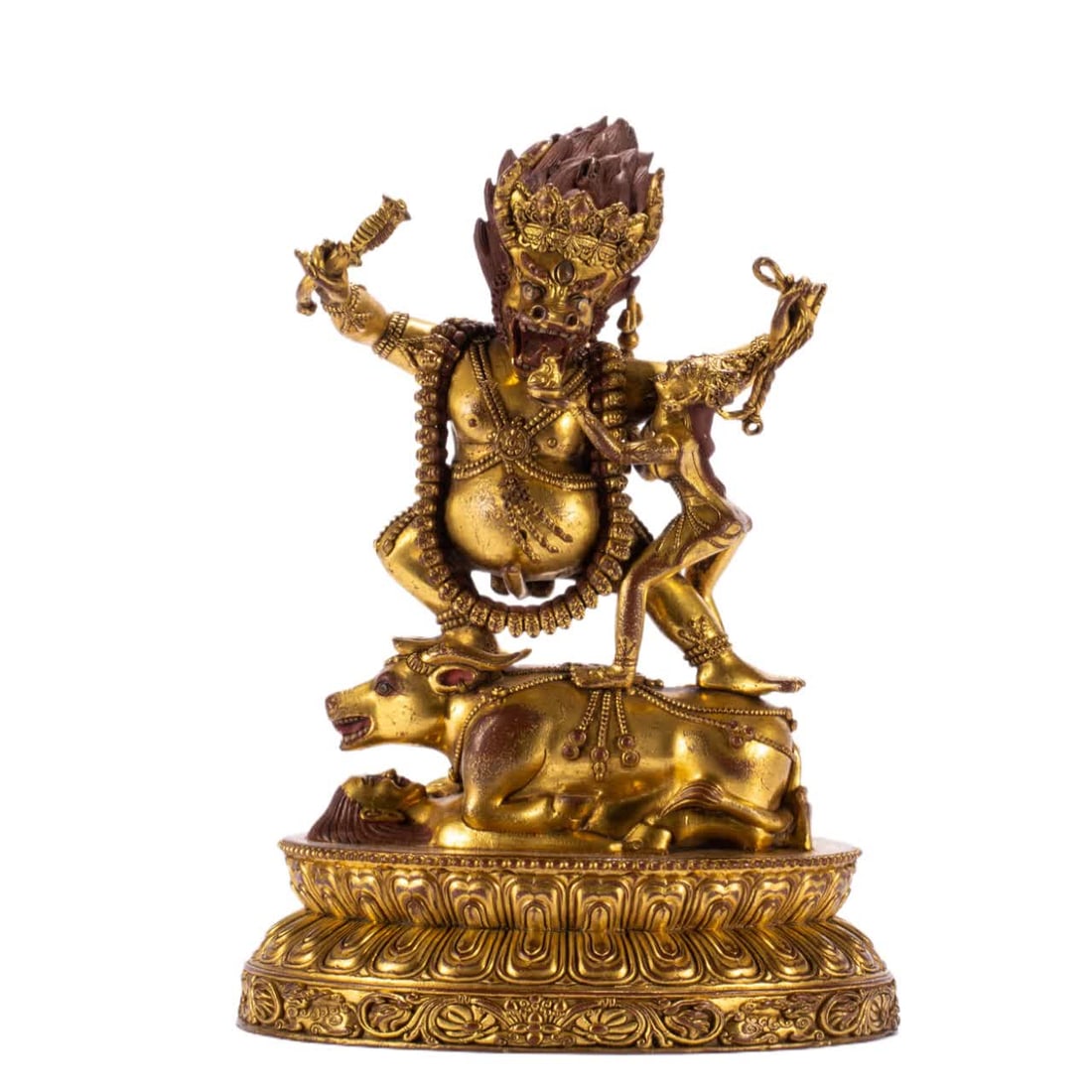 A bronze gilt Buddha statue of the Qing Dynasty: Qing Dynasty copper gilt Buddha statue SIZE: L:17cm W:9cm H:24cm W:2360g (The Dimensions Of All Batches Are Manually Measured.If You Need More Detailed Information, Please Contact Our Customer Service