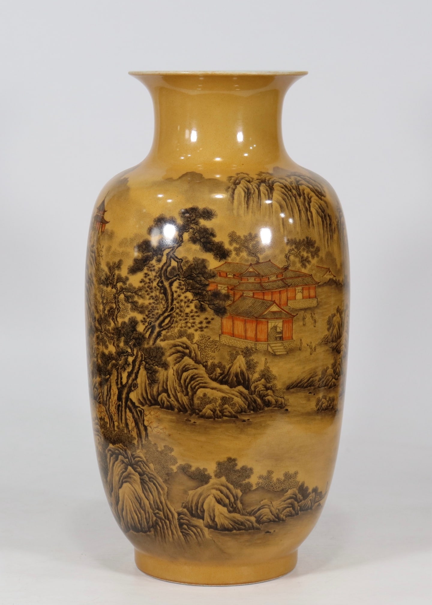 An Exquisite Ink Color Landscape Pattern Vase (1 of 9)