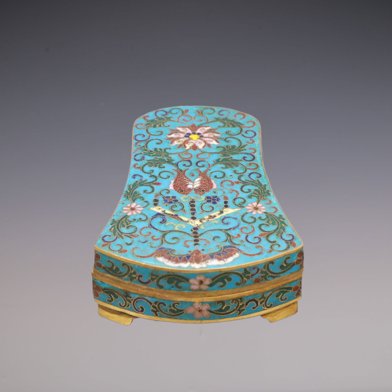 A Exquisite Cloisonne Lotus Pattern Inkstone (1 of 8)