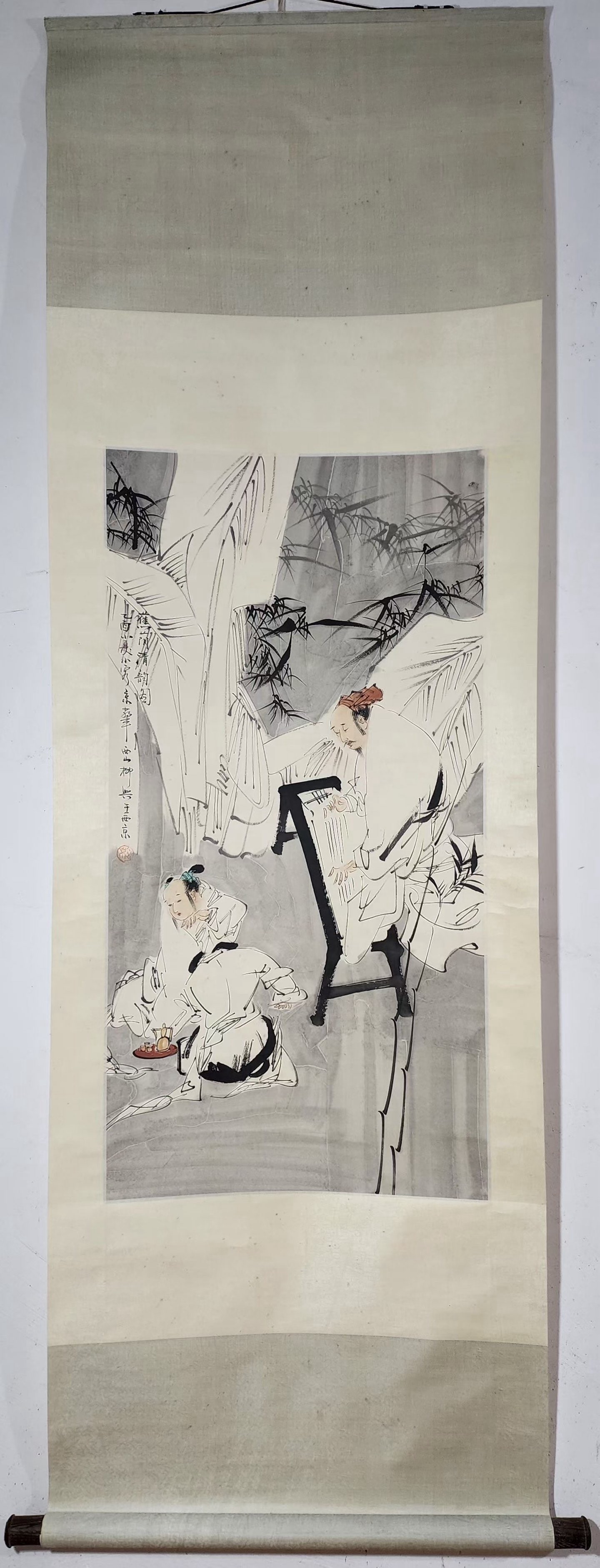 A Chinese Vertical Scroll Ink Painting of Character and Story on Paper (1 of 9)