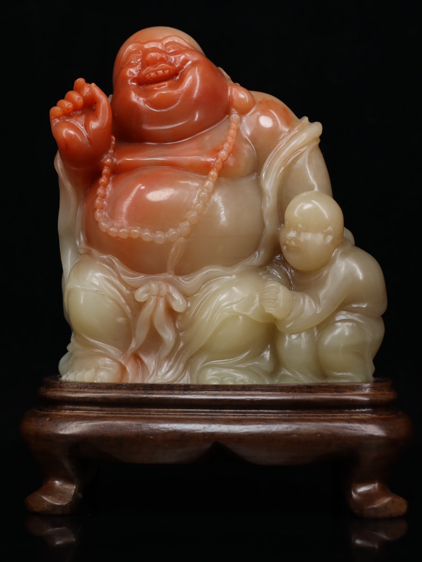 An Exquisite Shoushan Stone Statue of Maitreya Buddha (1 of 9)