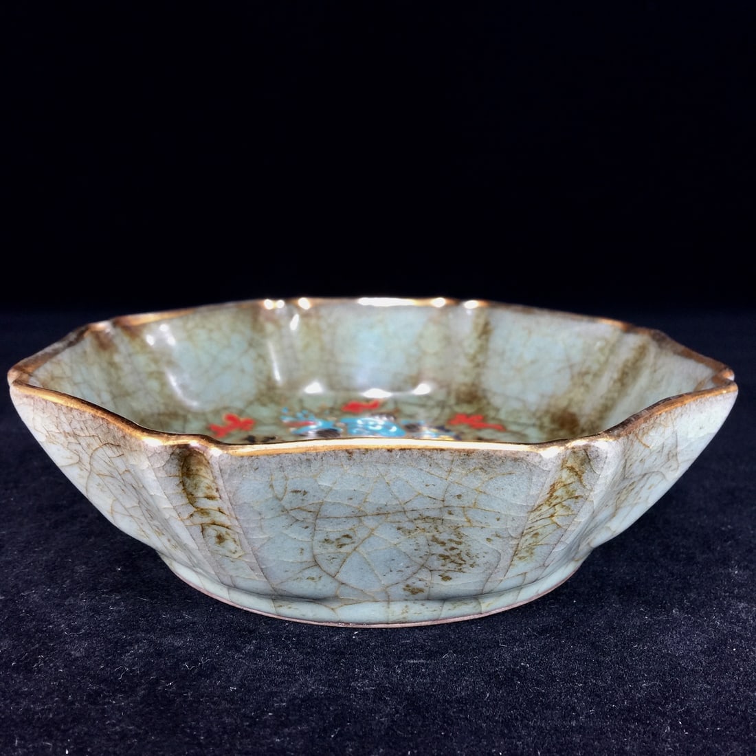 An Exquisite Guan yao Painted Color Dragon Pattern Plate (1 of 9)