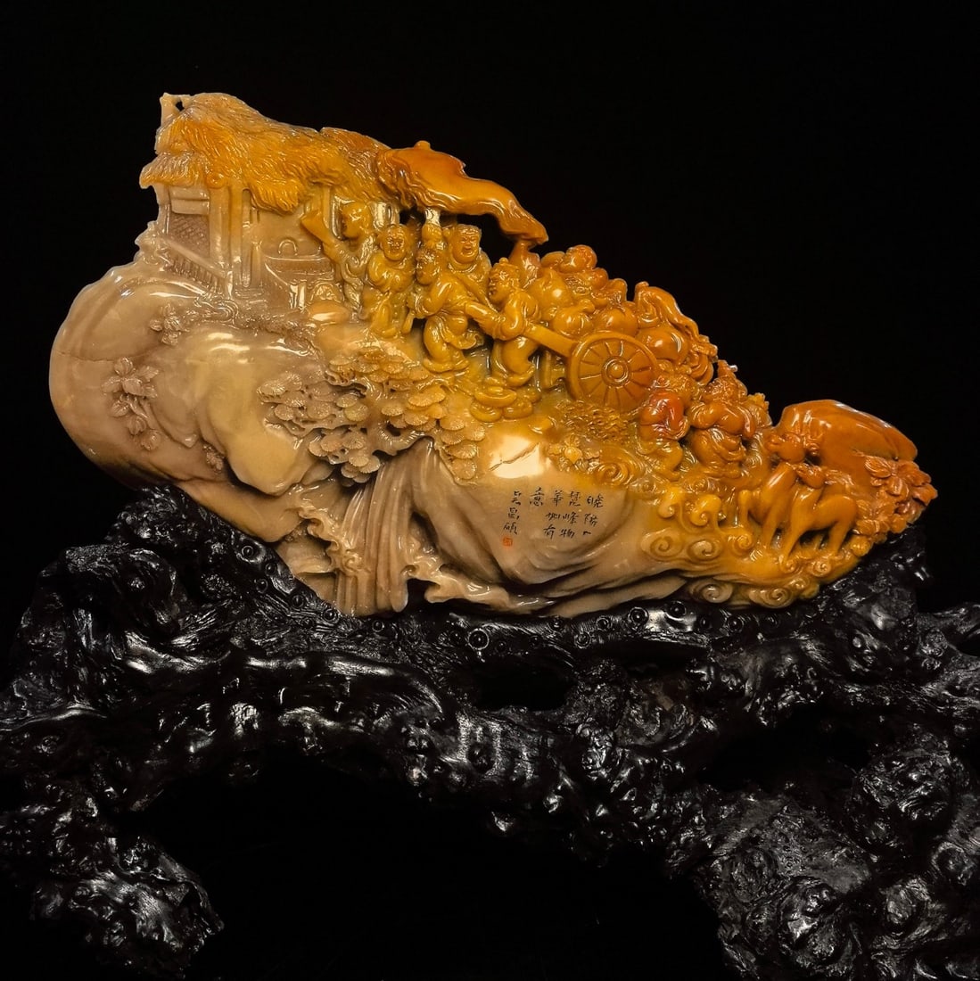 An Exquisite Shoushan Stone Character and Story Pattern Ornament (1 of 9)