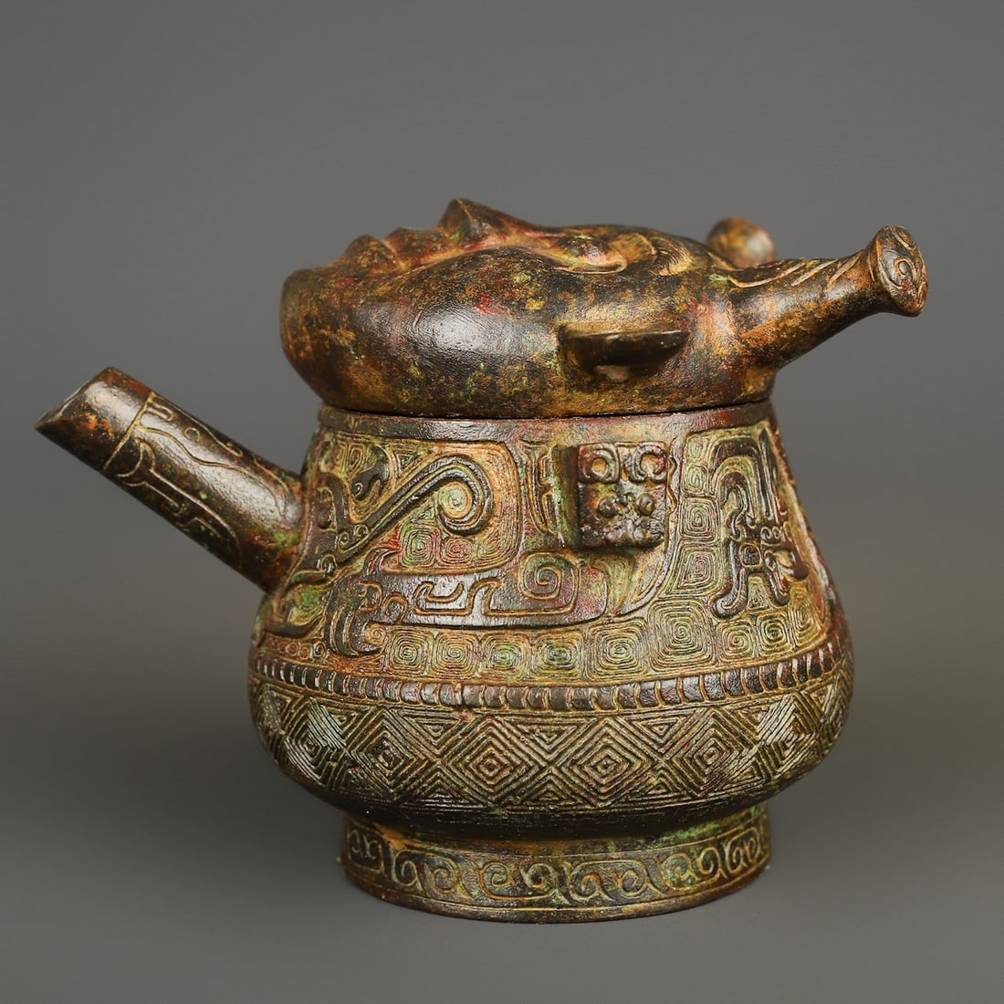 An Exquisite Bronze With Inscription Ewer (1 of 10)