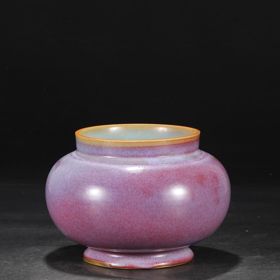 A grape red glaze court apple from the Song Dynasty Jun kiln was honored with a Jianfu Palace (1 of 6)