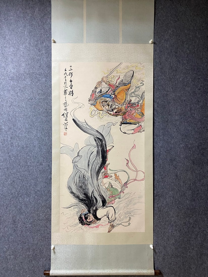 A painting of Liu Jihao's three dozen white bone spirits: Liu Jihao's three dozen white bone spirits Flower core Size:136x68cm (The Dimensions Of All Batches Are Manually Measured.If You Need More Detailed Information,Please Contact Our Customer Service Befo