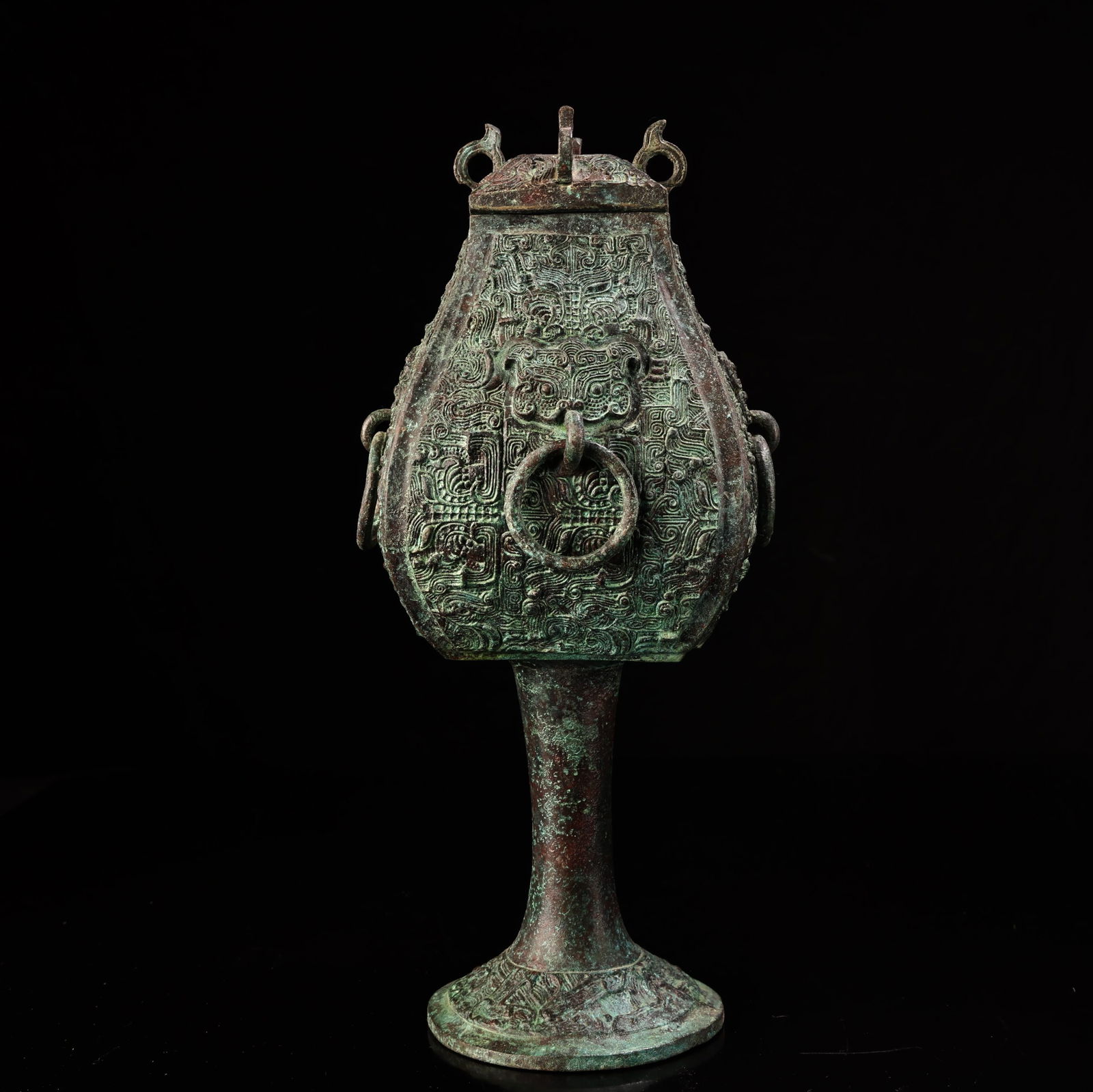 A fine pure bronze full bronze bronze high-legged statue (1 of 9)