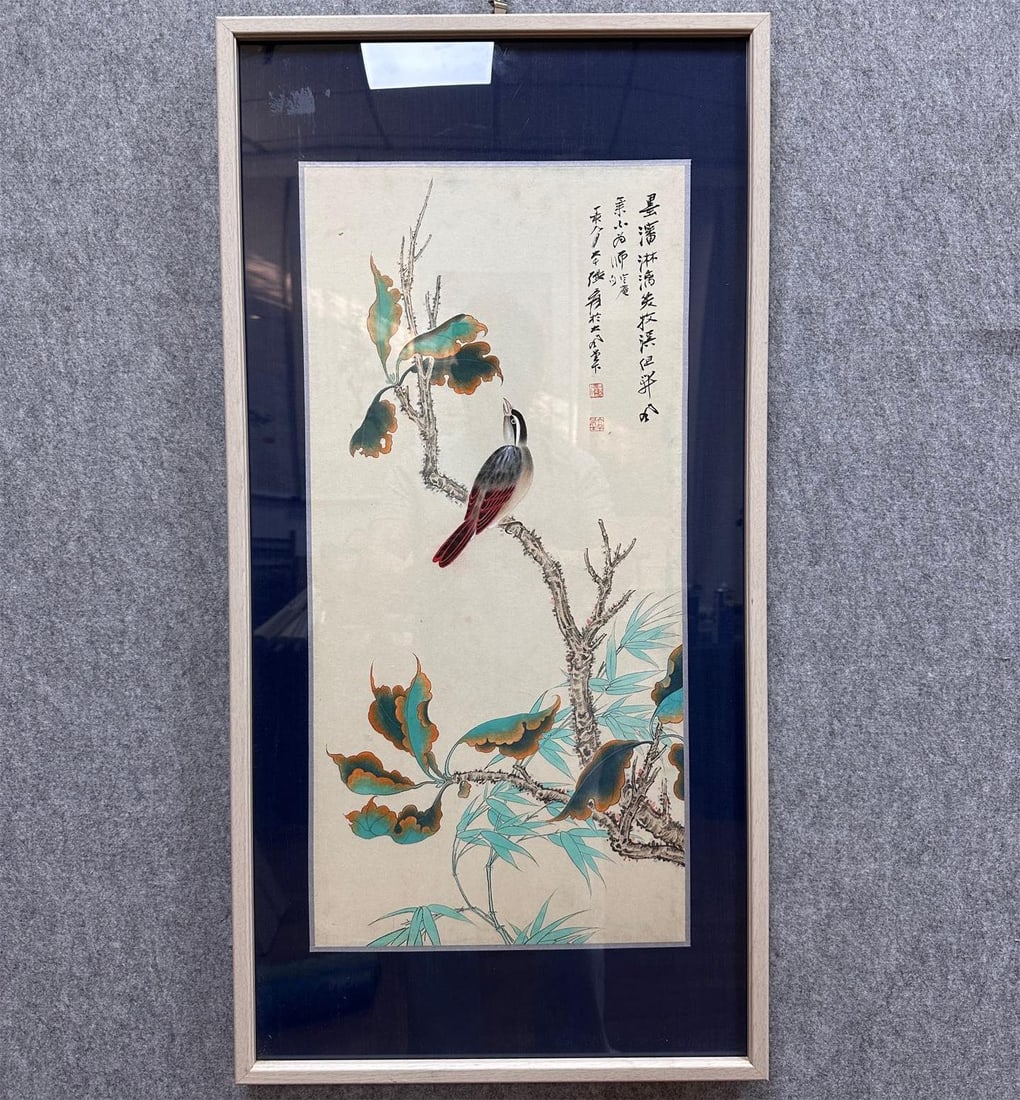 A picture of Zhang Daqian's flowers and birds: Zhang Daqian's flower and bird picture Flower core Size:32x68cm Picture frame Size:46x92cm (The Dimensions Of All Batches Are Manually Measured.If You Need More Detailed Information,Please Contact Our