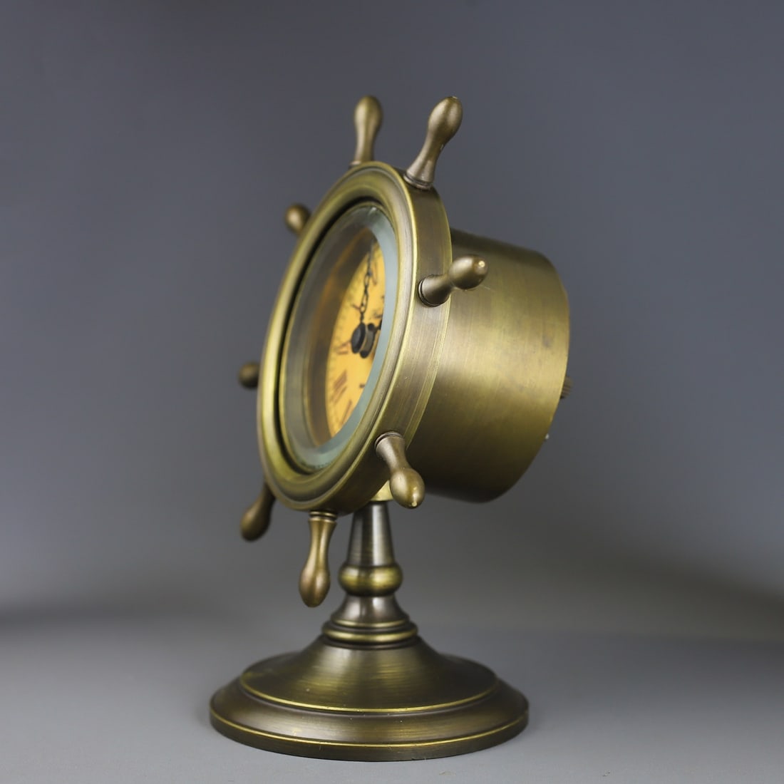 A beautiful helmsman cast copper chronograph alarm clock - 5