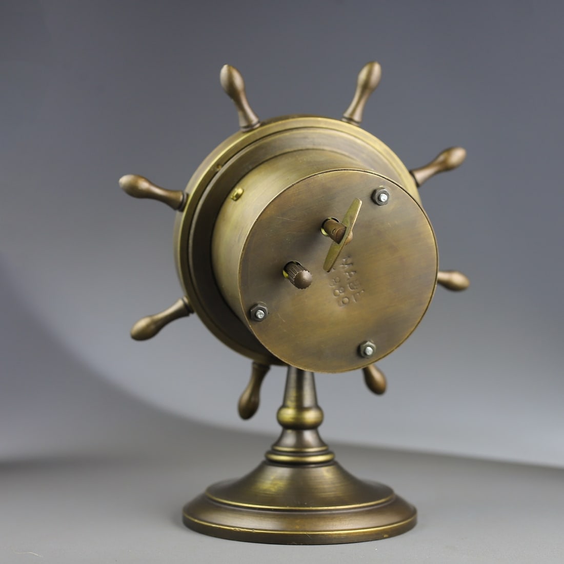 A beautiful helmsman cast copper chronograph alarm clock - 6