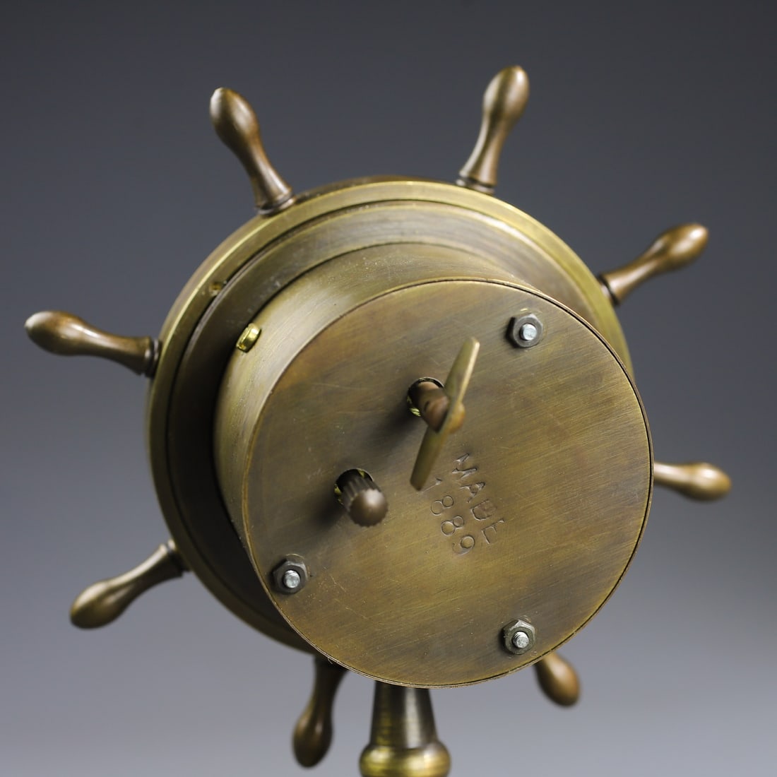 A beautiful helmsman cast copper chronograph alarm clock - 7