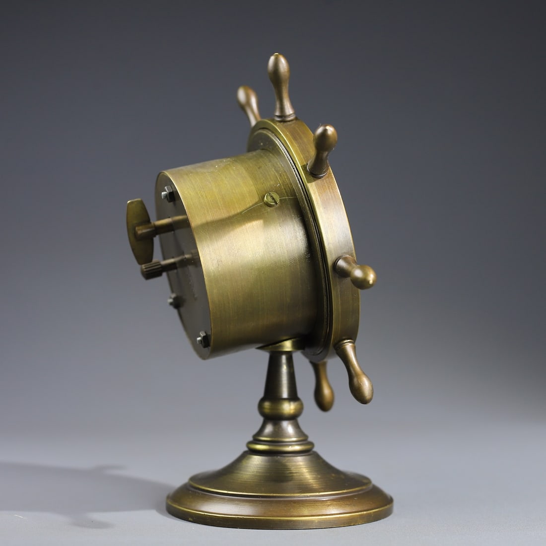 A beautiful helmsman cast copper chronograph alarm clock - 8