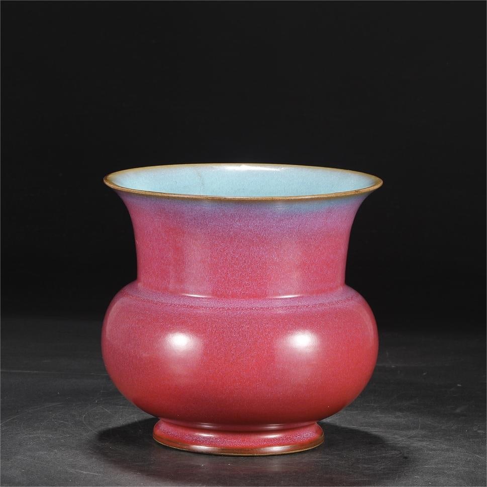 A grape red glaze court royal large slag bucket flower pot of the Song Dynasty Jun kiln (1 of 8)