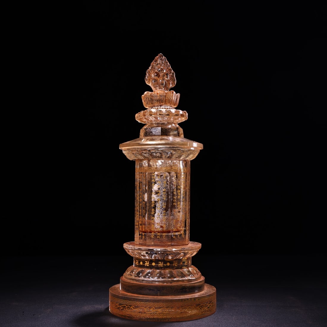 A beautiful Buddha carved inscription glazed Buddha bone relic pagoda (1 of 9)