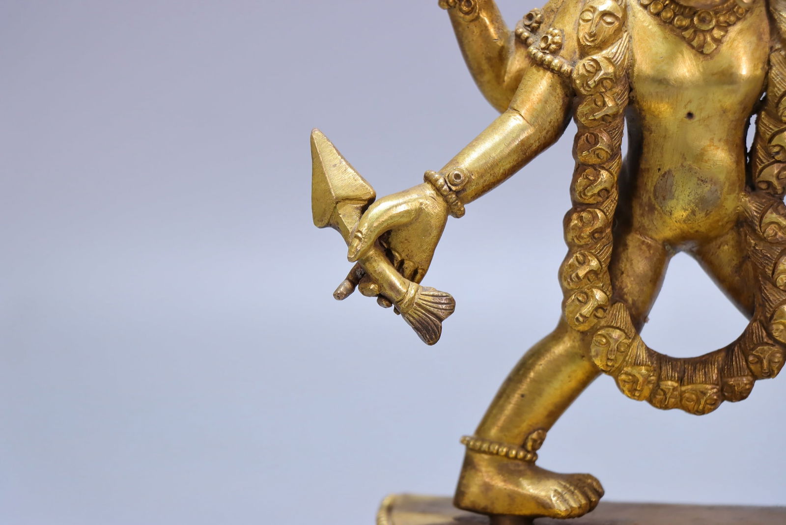 A fine old copper gilt protector - 3