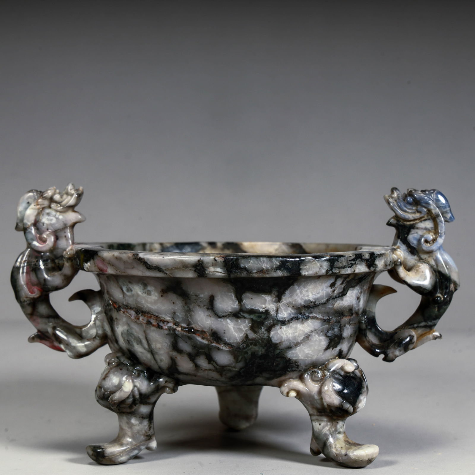 A Shoushan stone incense burner from the Qing Dynasty (1 of 11)