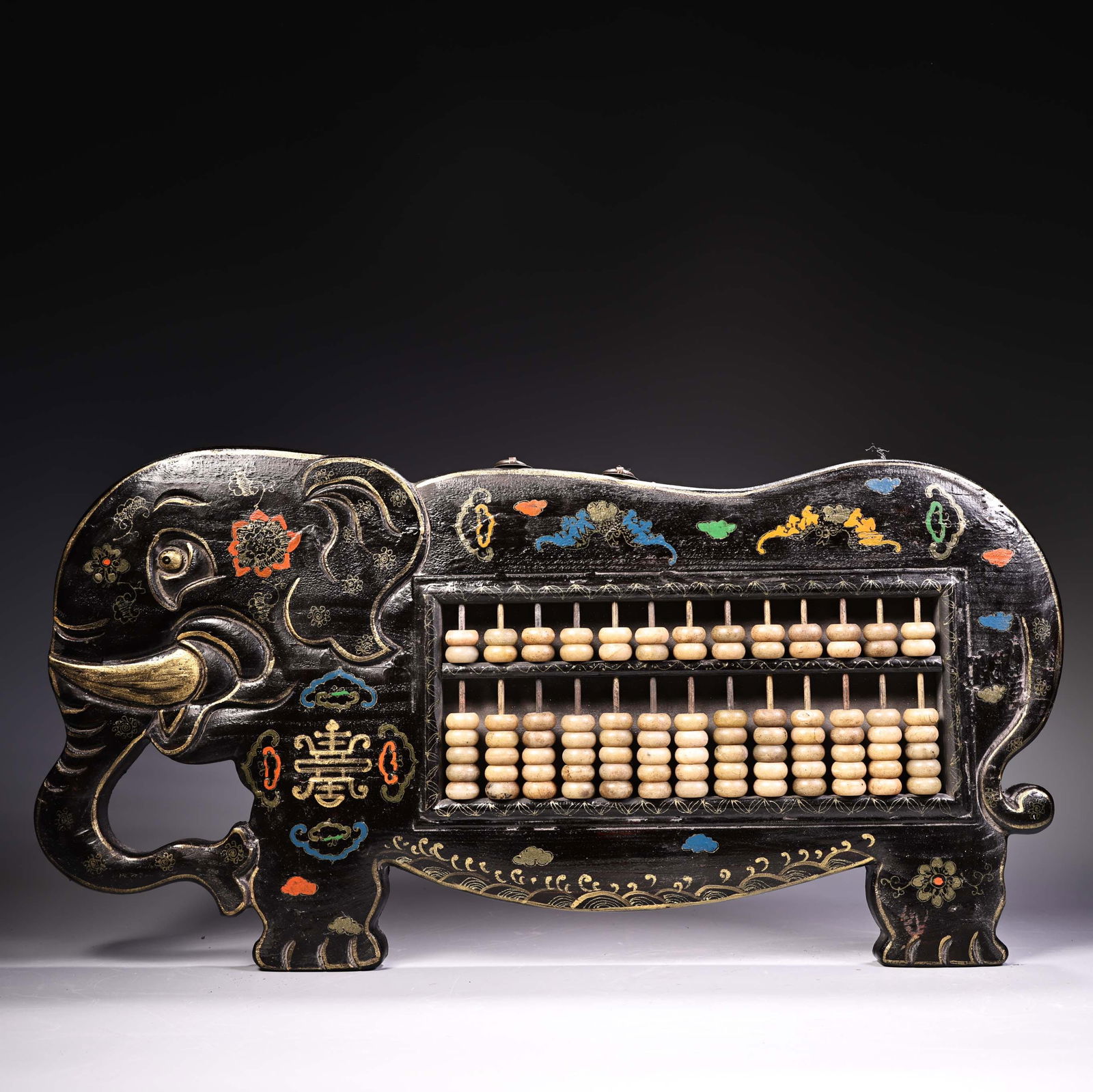 A fine wooden tire pure hand-painted gilded lacquerware abacus (1 of 14)