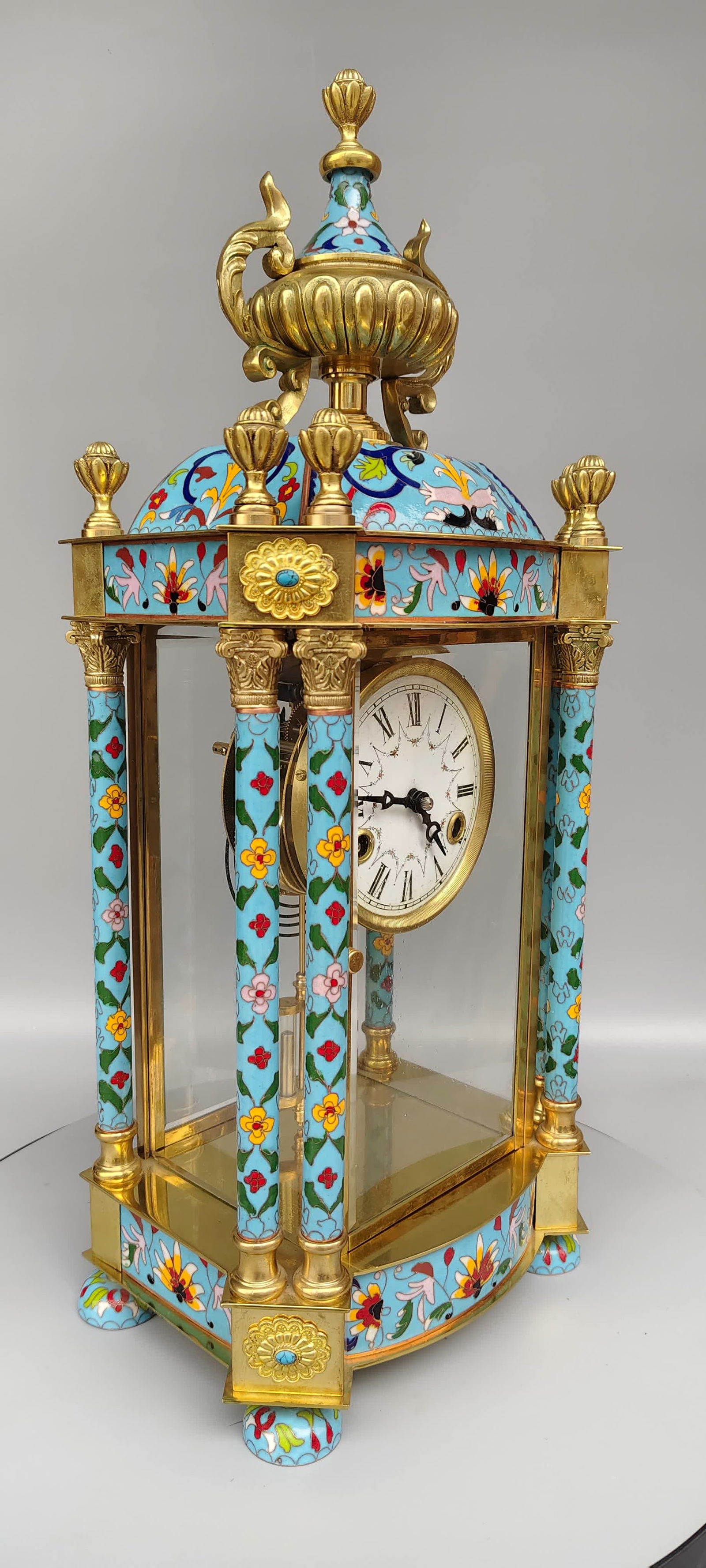 A classical cloisonné enamel clock - 2