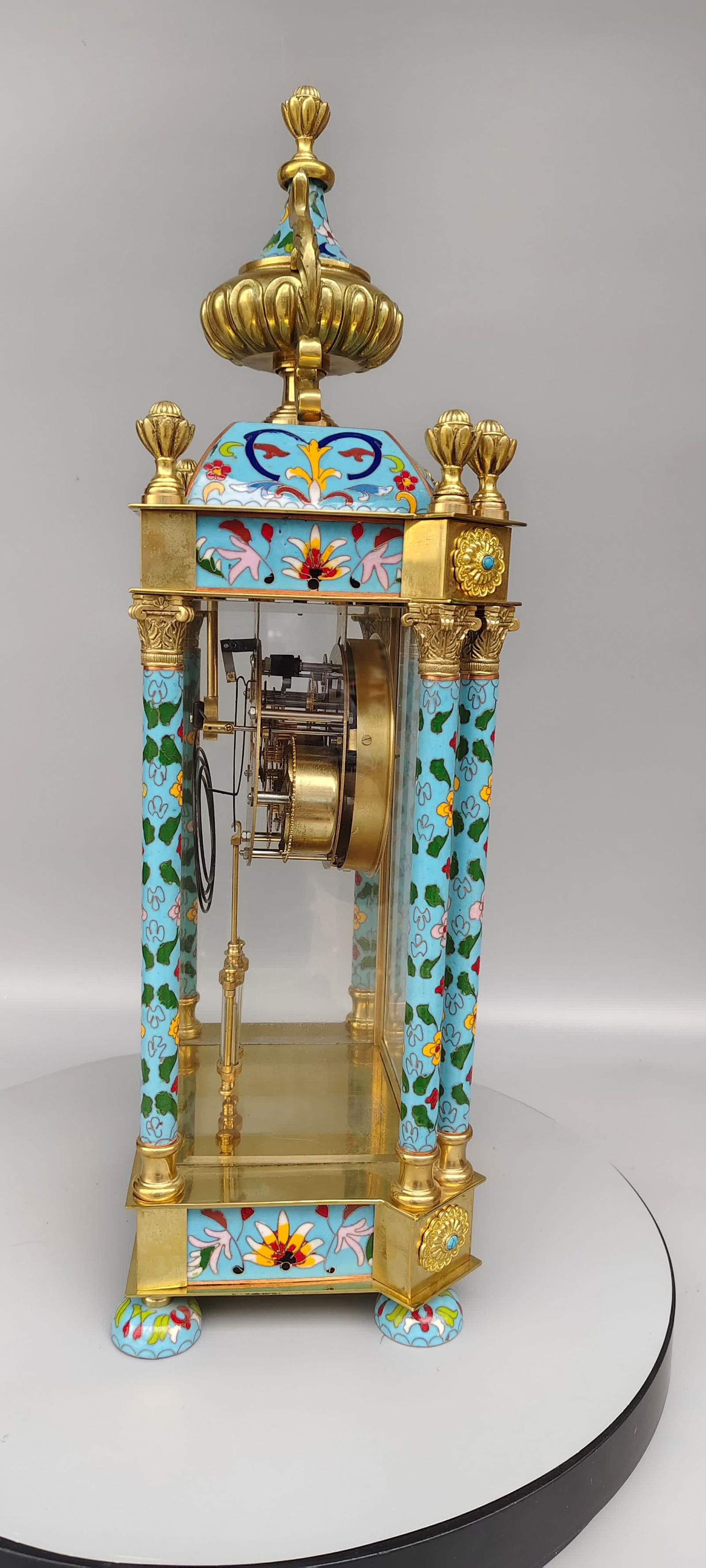 A classical cloisonné enamel clock - 3
