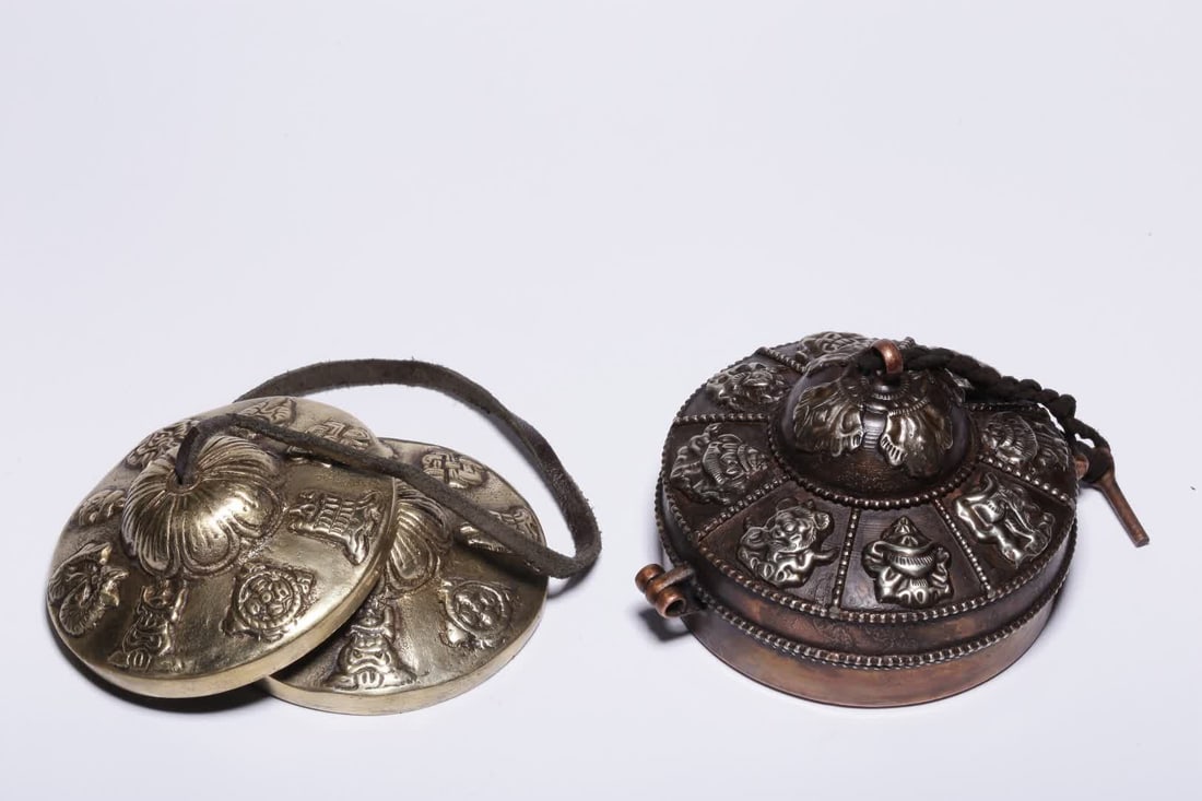 A piece of Republic of China Brass Eight Treasure Pattern Bell (original box) (1 of 7)