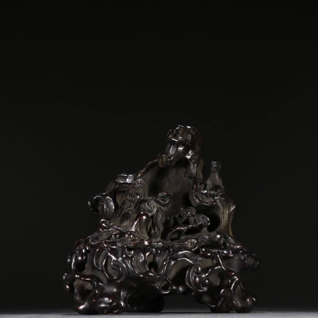 A Qing Dynasty rosewood character Shanzi ornament: Qing Dynasty rosewood character Shanzi ornament SIZE: H:14cm W:13.3cm W:222.6g (The Dimensions Of All Batches Are Manually Measured.If You Need More Detailed Information, Please Contact Our Customer S