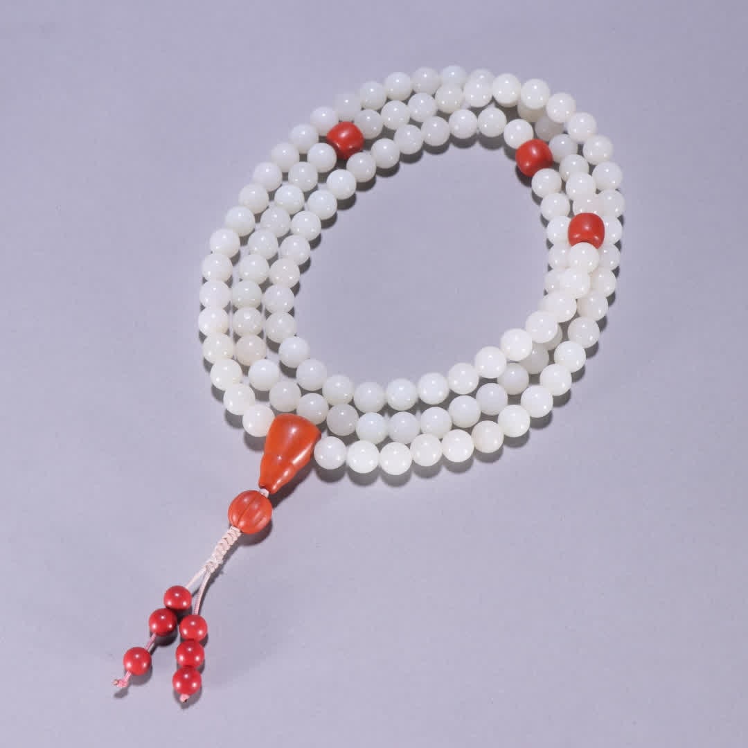 A piece of Qing Dynasty Hetian jade 108 Buddha beads (1 of 9)