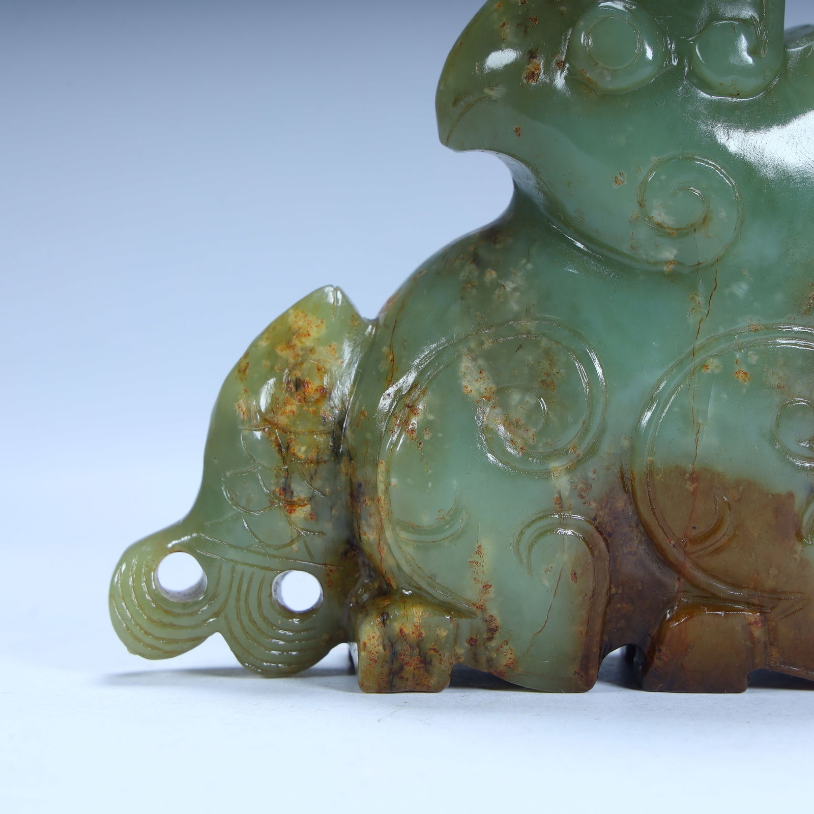 A Han Dynasty jade eagle fish pattern ornament - 10