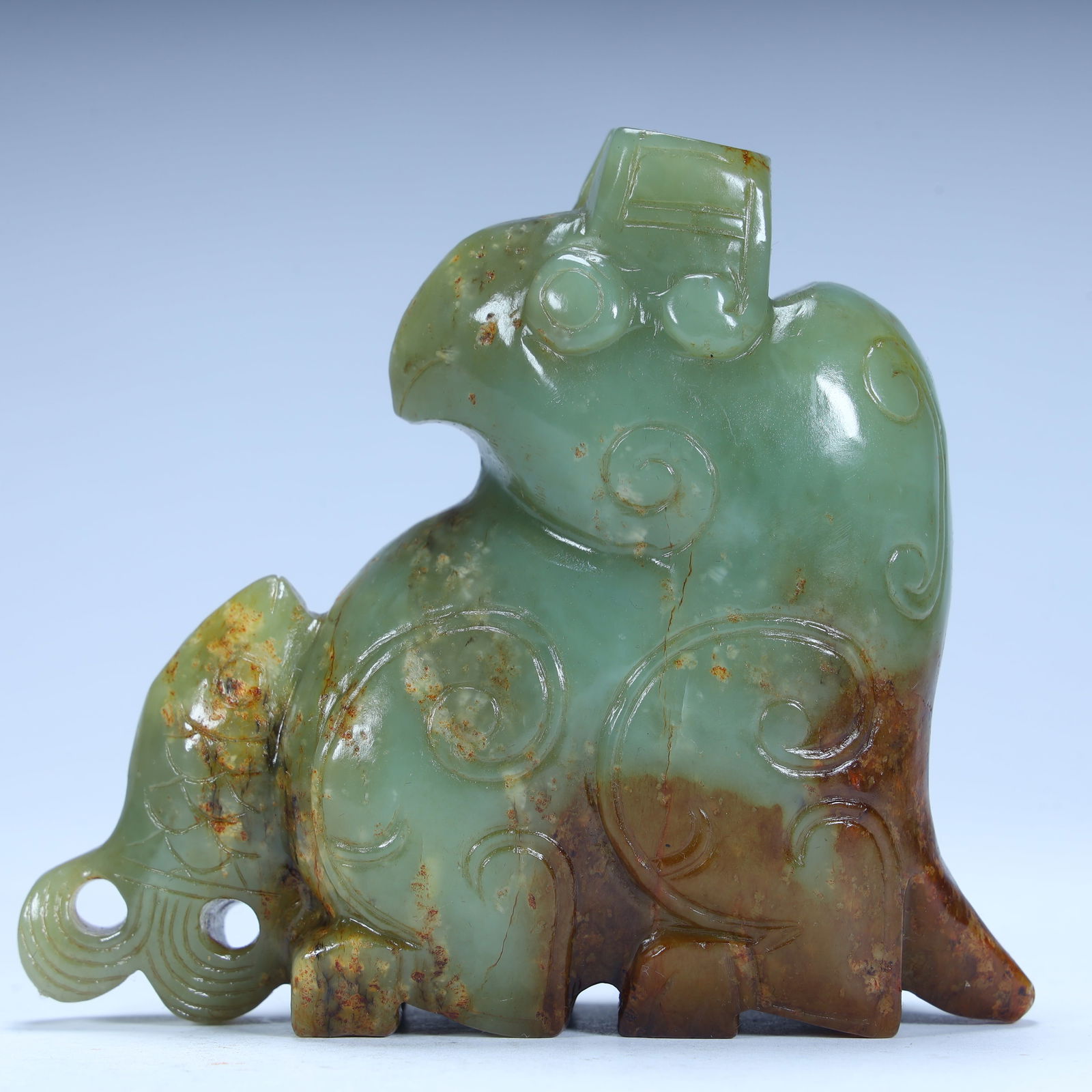 A Han Dynasty jade eagle fish pattern ornament - 4