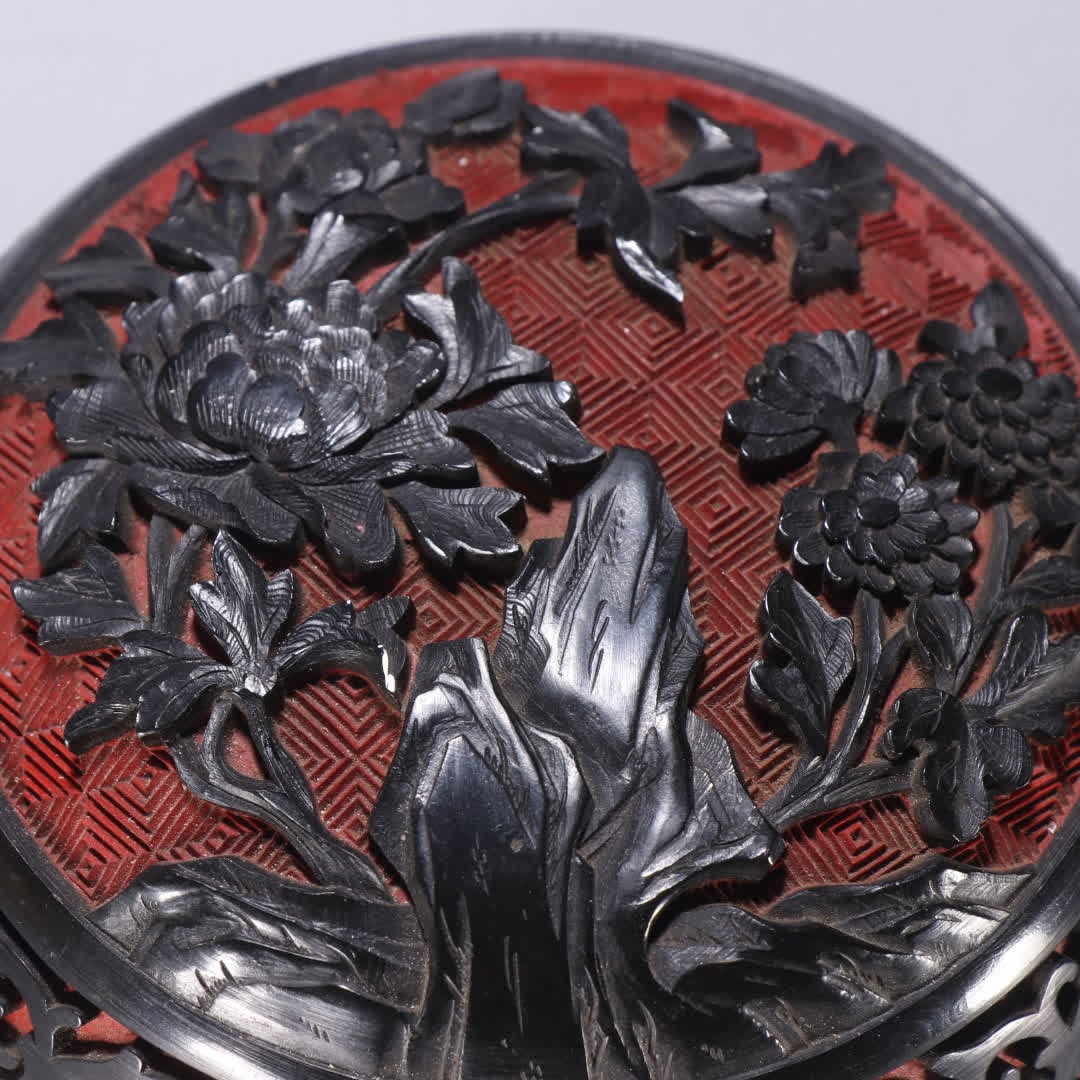 A copper lacquerware patterned lid box - 2