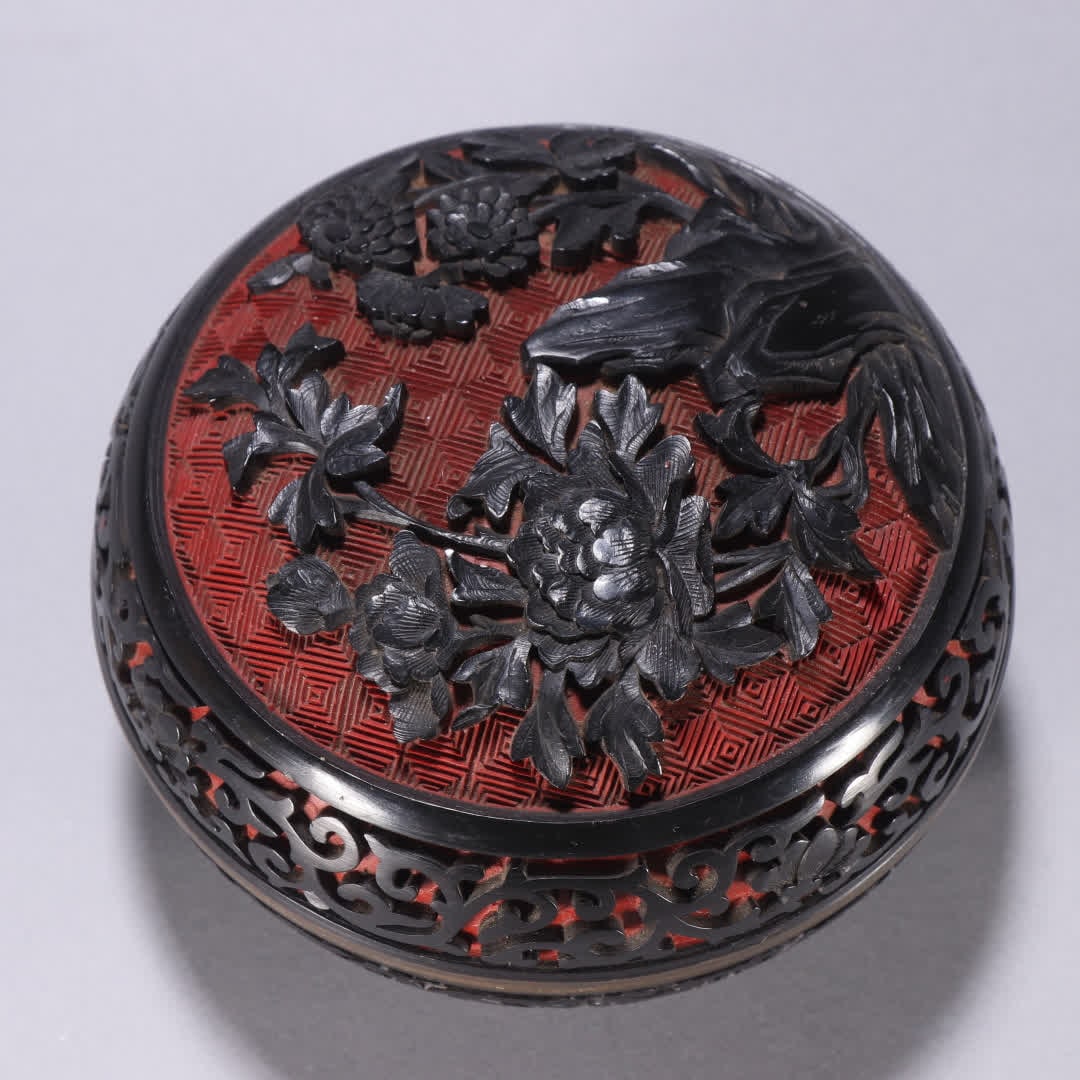 A copper lacquerware patterned lid box - 7