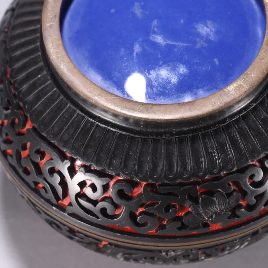 A copper lacquerware patterned lid box - 9